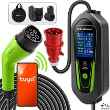 Qoltec Charger for electric cars EV and hybrids with 2-in-1 regulation Type2 | 7kW | 230V | CEE 32A | Wi-Fi | Tuya | Smart life | LCD | 5m