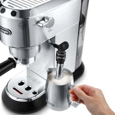 17. DeLonghi Dedica Style EC 685.M portafilter coffee machine (1350W; silver color)