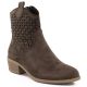 Women's openwork brown cowboy boots Jezzi RMR2353-16