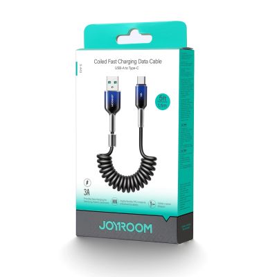 2. Joyroom S-A43 Crystal-Clear Series 3A USB-A - USB-C spiral cable 1.5m - black