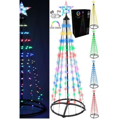 23. DECORATIVE CHRISTMAS TREE 154 LED RGB 150 CM BLACK
