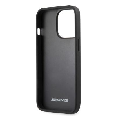 7. AMG AMHCP13LOSDBK iPhone 13 Pro / 13 6.1" black/black hardcase Leather Curved Lines