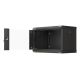 8. Wall-mounted installation rack cabinet 19" 6U 540x350 black glass door LANBERG (Flat Pack)