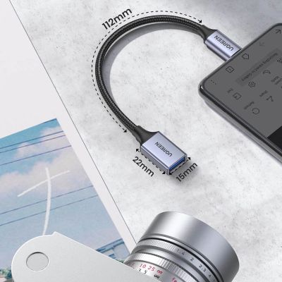 13. Ugreen OTG adapter cable USB-C (male) - USB-A (female) 5Gb/s 0.15m black (US378)