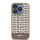 3. DKNY Leather Printed Pattern Metal Logo MagSafe Case for iPhone 15 Pro - Brown