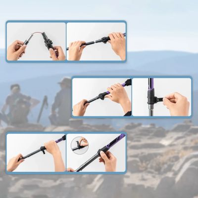 6. Qunature Nordic Walking Trekking Pole Aluminum 110 - 130 cm 1 pc. - Purple