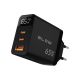 BLOW LCD MAINS CHARGER USB SOCKET + USB-CX2 PD 65W GAN BLACK WATTMETER