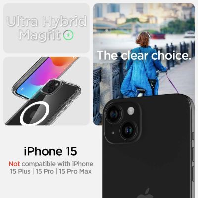 9. Spigen Ultra Hybrid Mag Case with MagSafe for iPhone 15 - White
