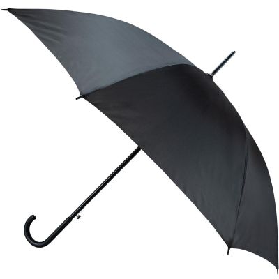 2. Long semi-automatic umbrella with curved handle, black, SEMI LINE