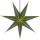 19. DECORATIVE HANGING PAPER STAR FSC 18x60CM GREEN 7 ARMS MICA