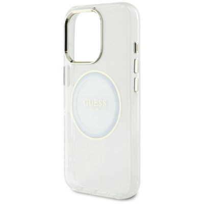6. Guess IML Metal Colored Circle Classic Logo MagSafe case for iPhone 16 Pro Max - white