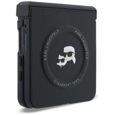 7. Karl Lagerfeld Karl&Choupette Pins MagSafe Case for Samsung Galaxy Z Flip 8 - Black