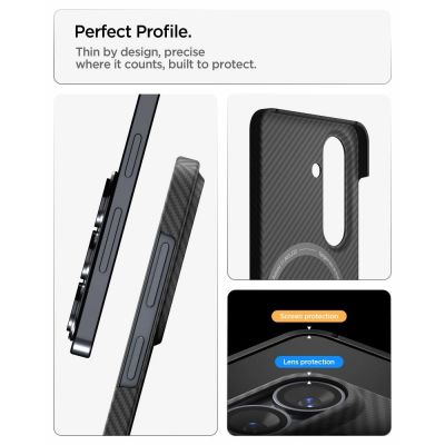 16. Spigen AirSkin Aramid Mag MagSafe Case for Samsung Galaxy S26 - Black