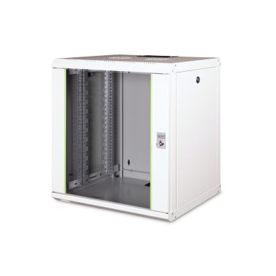 11. Digitus Unique 19" 12U 600x450 wall-mounted network cabinet, glass door, gray, undivided, assembled, 100kg