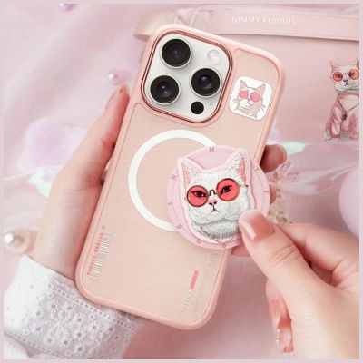 9. Nimmy Glasses Cool Cat MagSafe Case for iPhone 16 Pro - Pink