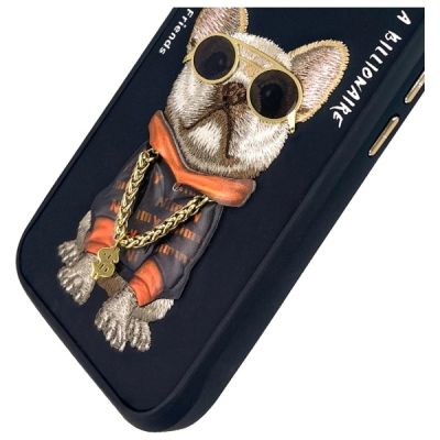 7. Nimmy Glasses Cool Dog iPhone 16 Case - Black