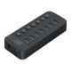 2. Orico CT2U3-7AB 7x USB-A 3.0 Hub with Switches - Black