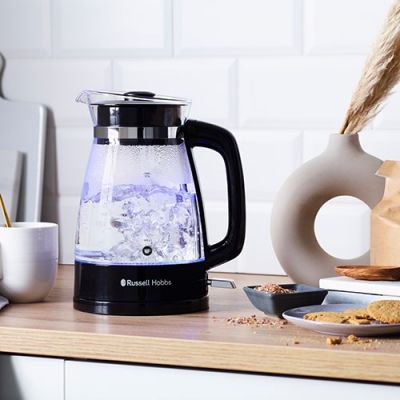 3. Russell Hobbs 26080-70 Electric Kettle 1.7L 2400W Black, Transparent