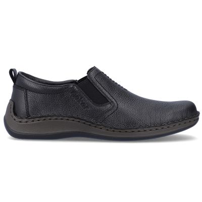 4. Rieker 05264-00 Men's Black Leather Slip-On Shoes