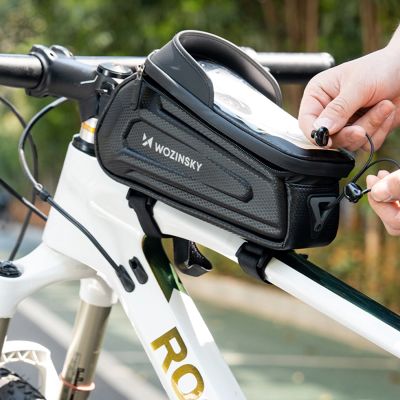 9. Wozinsky bicycle bag for the frame, armored, with a phone pocket, 1.7 l - black