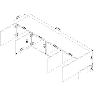 4. ISLA TV cabinet 200x40x60 black matt