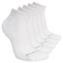 Skechers 5pk Unisex 1/2 Terry Qtr Crew S602095-100 White 39-42