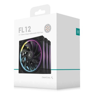8. DeepCool FL12-3 in 1 Computer Case Fan 12 cm Black 3 pcs.