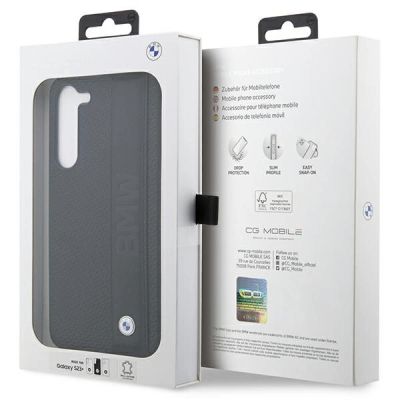 8. Case BMW BMHCS23M22RDPK S23+ S916 black/black hardcase Leather Textured & Stripe