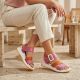 9. Rieker W2950-31 Women's Pink Leather High Heel Sandals