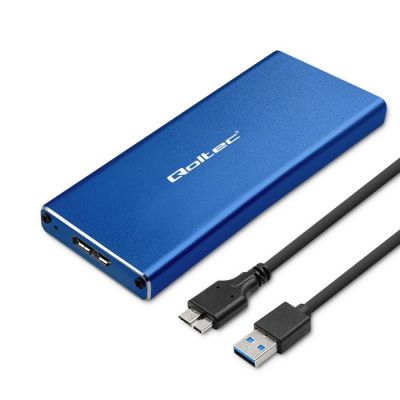 4. QOLTEC M.2 SSD CASE | SATA | NGFF | USB 3.0 | SUPER SPEED 5GB/S | 2TB | BLUE