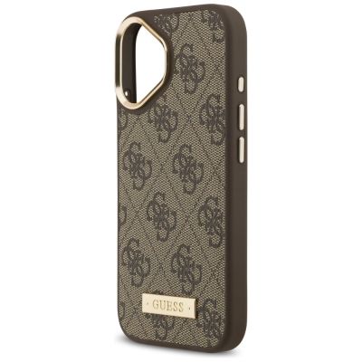 6. Guess 4G Logo Plate MagSafe case for iPhone 17 - brown
