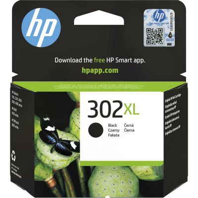 3. HP Black Ink Cartridge HP 302XL, HP302XL=F6U68AE, 480 pages, 8.5 ml