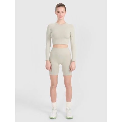 7. Women's training longsleeve crop top with cutout back 4F 4FRSS25TFLOF486-83S