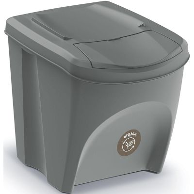 4. GARBAGE BINS 25 L SORTIBOX SET 4 PCS GREY STONE