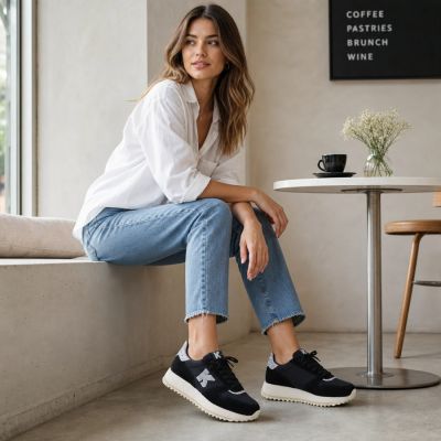 5. Black platform sneakers Kobbo 100103