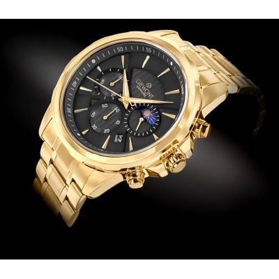 2. Men's Watch Giewont Chronograph Sapphire Gold Black GW9460-B4