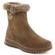Women's suede leather ankle boots with fur, brown Filippo DBT7271