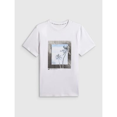 5. Men's regular printed T-shirt 4F 4FWSS26TTSHM3034-10S