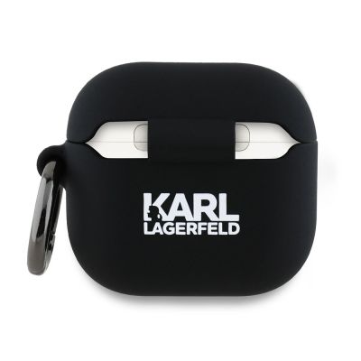 2. Karl Lagerfeld Silicone Karl Head 3D Case for AirPods 4 - Black