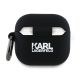 2. Karl Lagerfeld Silicone Karl Head 3D Case for AirPods 4 - Black