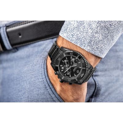 4. Giewont Chronograph Sapphire Black Titanium Men's Watch GW3970-B1
