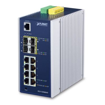 PLANET IGS-12040MT Network Links Managed L2+ Gigabit Ethernet (10/100/1000) Blue, White