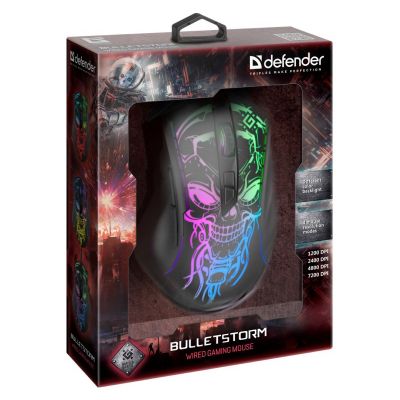 6. Defender Wired Gaming Mouse Bulletstorm GM-928 Optical 7200 DPI 7P 52928