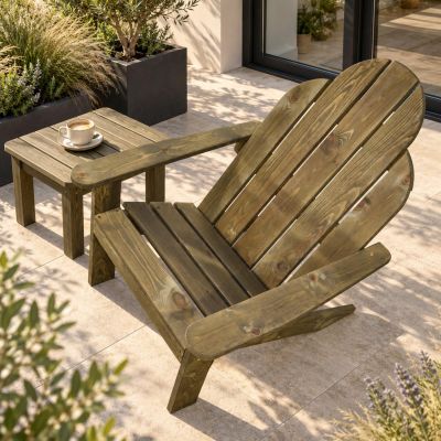 5. WOODEN GARDEN ARMCHAIR WITH ARMRESTS