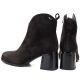 10. Women's leather ankle boots with high heels, chocolate, Vinceza 91178