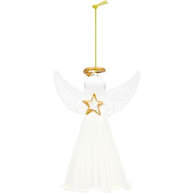 3. Angel-Shaped Glass Bauble 14 cm – Saska Gift & Decor
