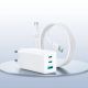 8. Joyroom JR-TG10 65W GaN 2x USB-C + USB-A wall charger with 100W USB-C - USB-C 1.2m cable - white