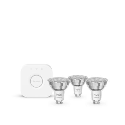 2. Philips Hue White and color ambiance Basic starter kit: 3 smart bulbs with GU10 bases (345 lm)
