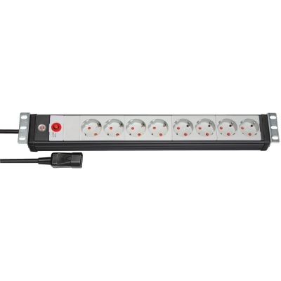 Brennenstuhl Premium-Line power strip 19 inch Steckdosenleiste 8-fach, Juodas/Lichtgrau, 3m