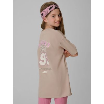 2. Oversized T-shirt with print for girls 4F 4FJRAW26TTSHF4242-83S